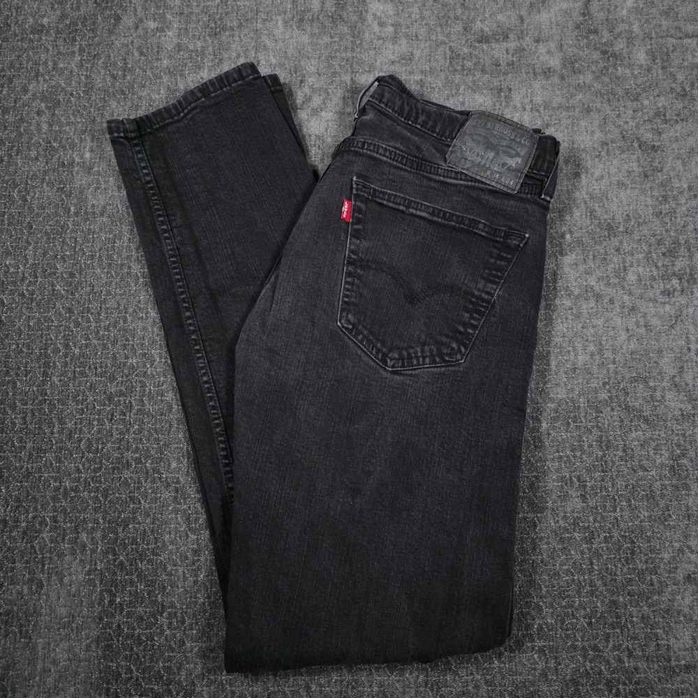 Levis 511 Slim Fit Jeans Mens 34x34 Fit 32x33 Charcoal Black Denim Pants Emo